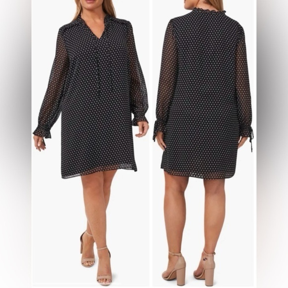 CeCe Mini Dot Long Sleeve Dress
